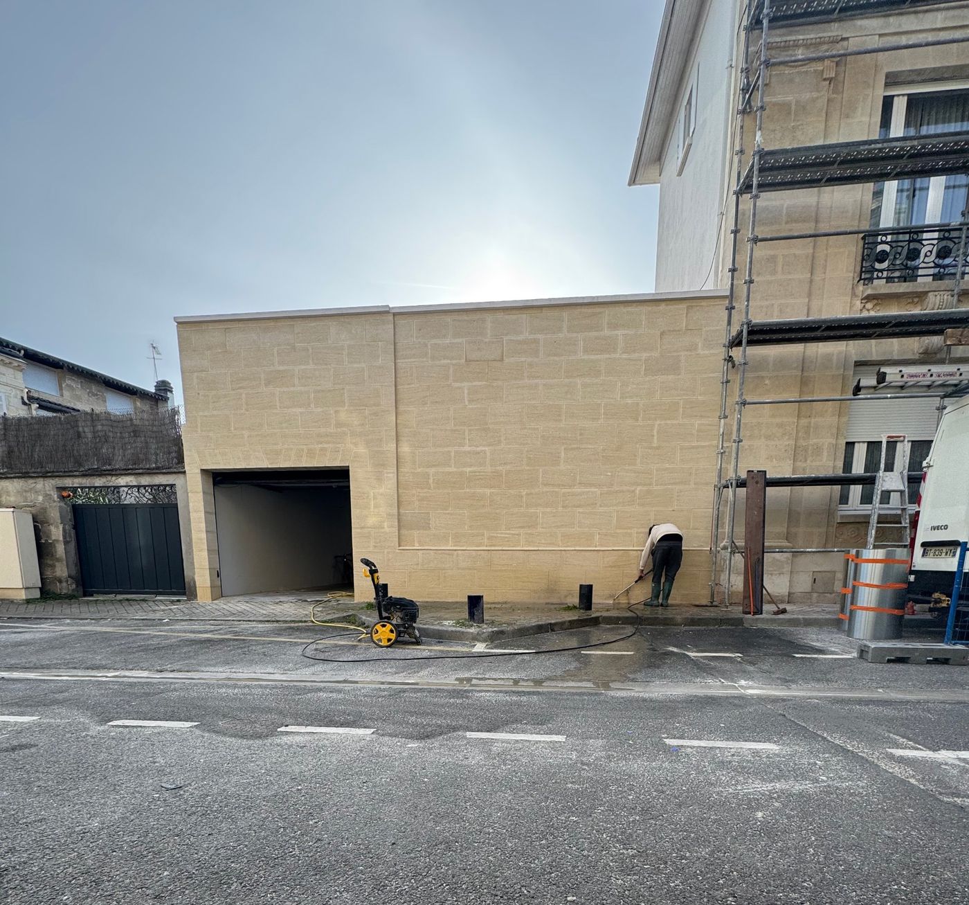 Mur terminé en plaquage de pierre naturelle